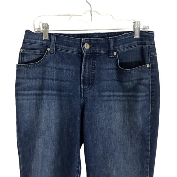 Nine West  Capri Jeans Women’s Size 6 Blue Mid Rise Cuffed Denim Dark Wash - Picture 3 of 8